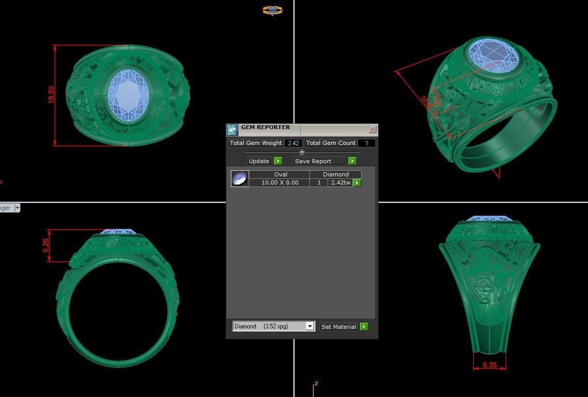 Diamond Man Ring Cad MR 251 3D print model_5