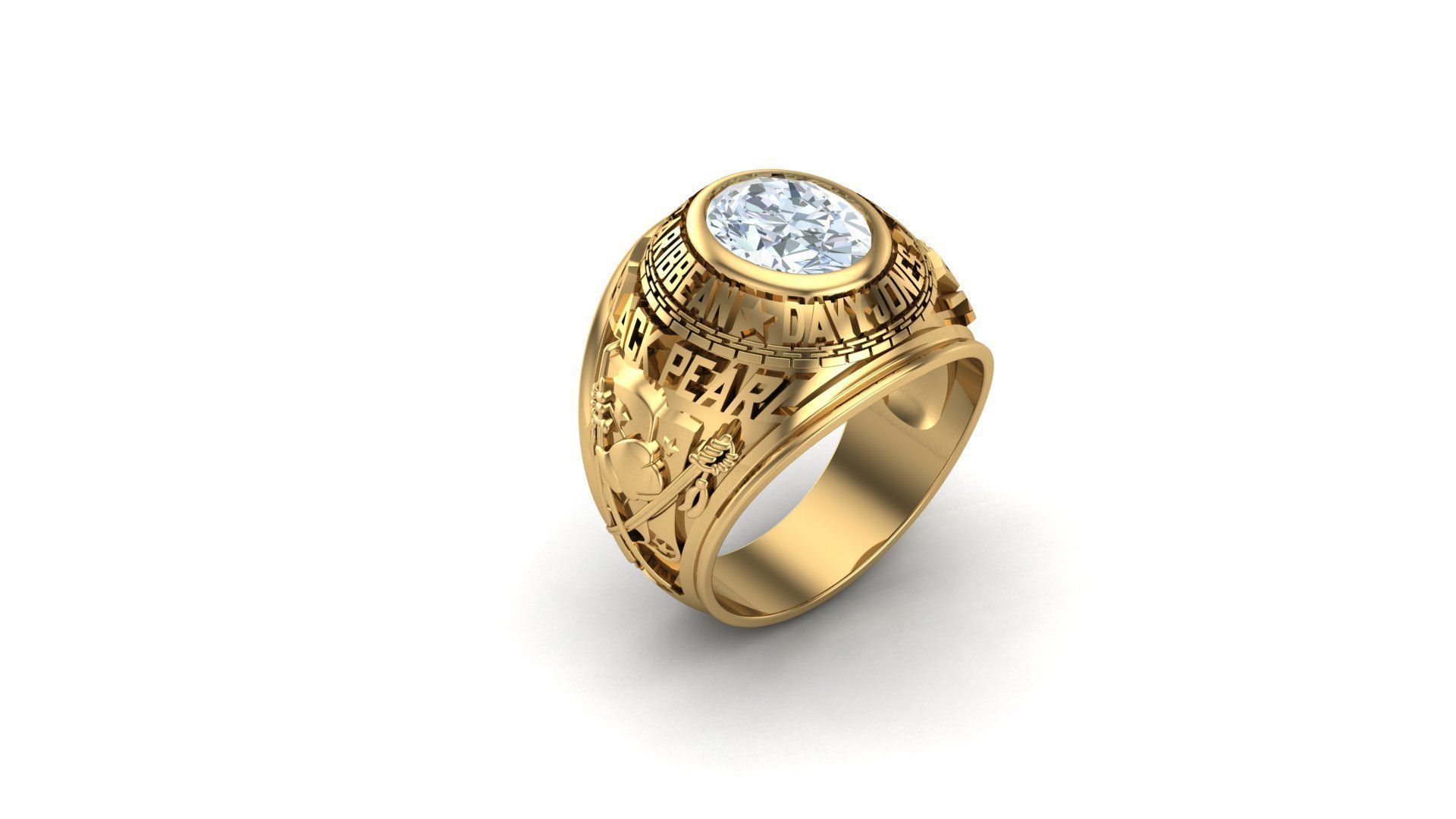 Diamond Man Ring Cad MR 251 3D print model_1