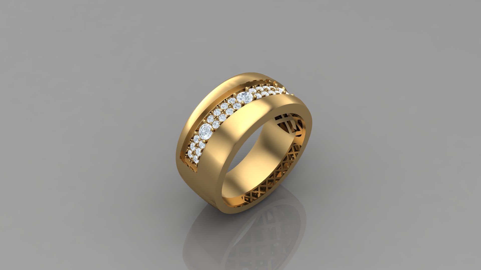 Diamond Man Ring Cad  MR  241 3D print model_1