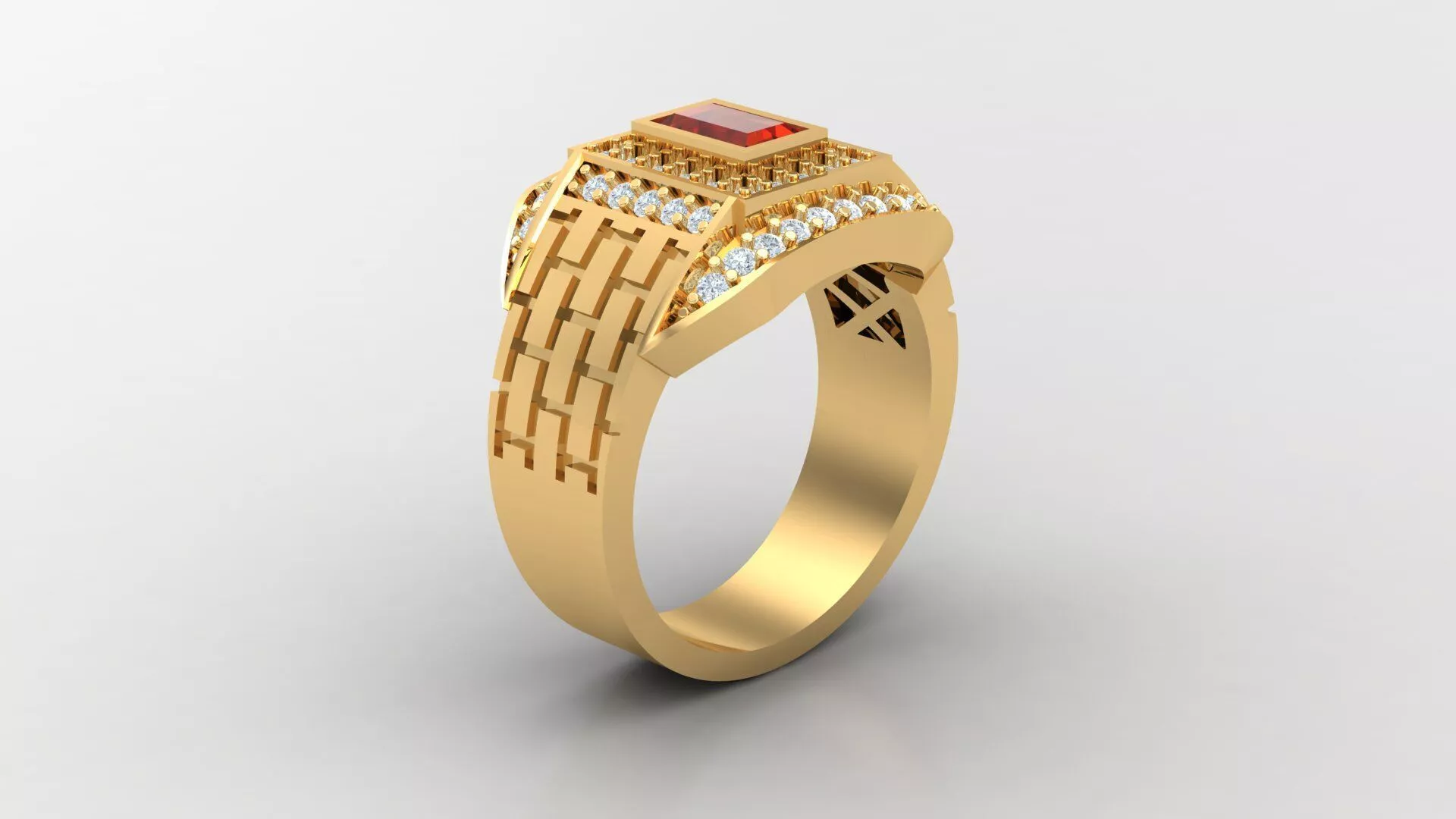 Diamond Man Ring Cad MR 240 3D print model