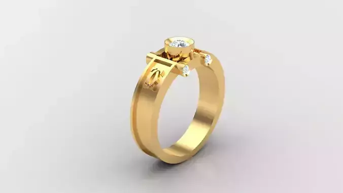 Diamond Man Ring Cad  MR  235 3D print model