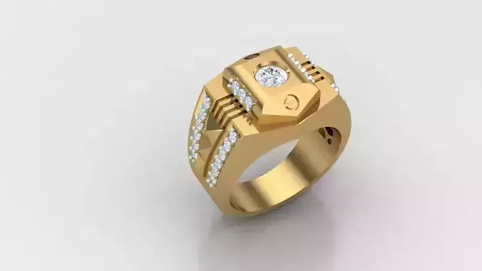 Diamond Man Ring Cad  MR  224 3D print model