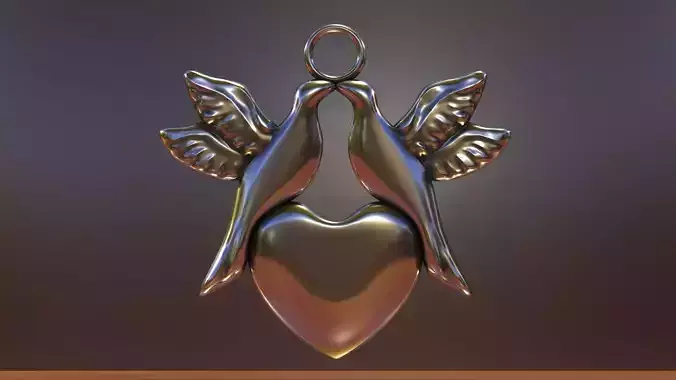 3d model pigeons made of silver and gold for 3d printing