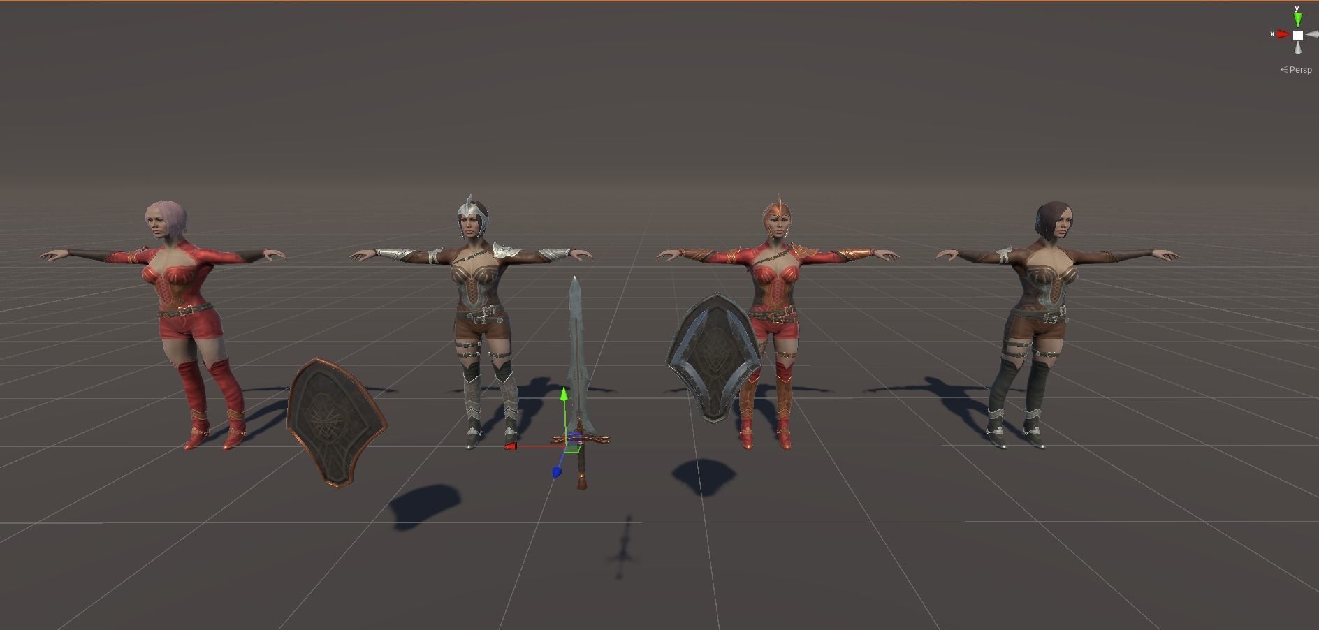 Female warrior 01 Low-poly 3D model_23
