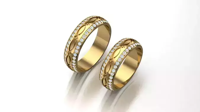 Diamond Couple Ring Cad  MR  213