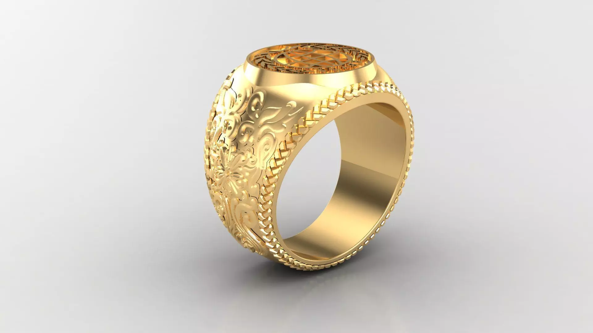Diamond Man Ring Cad MR 207 3D print model_0