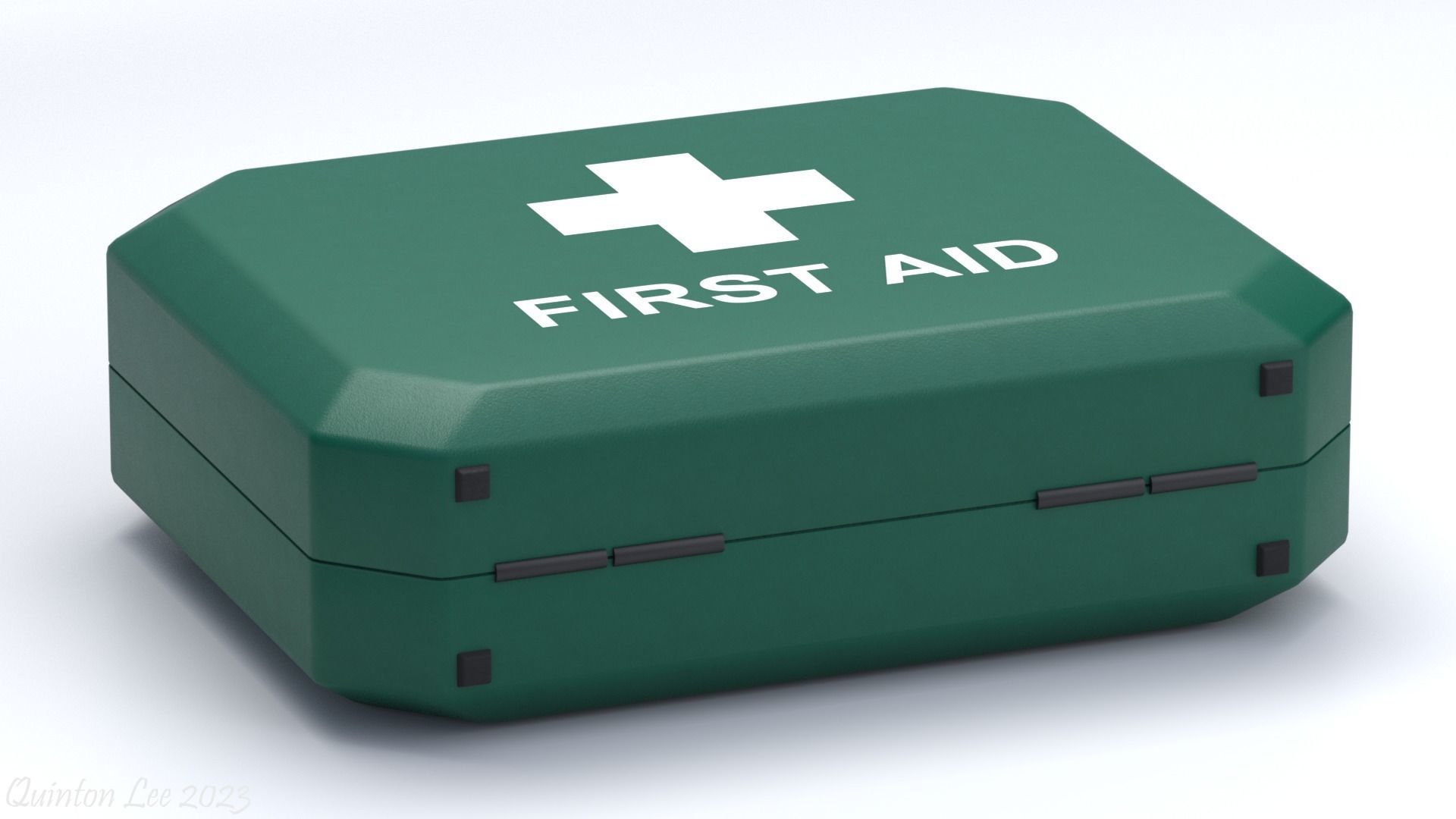 Medium Green First Aid Kit Low-poly 3D model_4