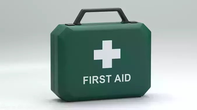 Medium Green First Aid Kit Low-poly 3D model Medium Green First Aid Kit Low-poly 3D model