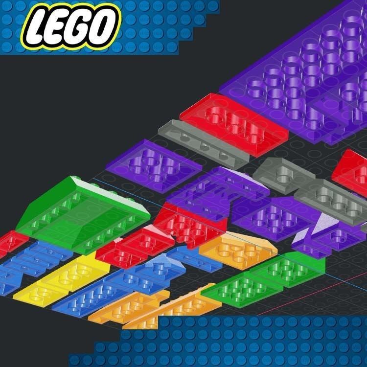 Lego - Bricks Sloping 3D print model_3