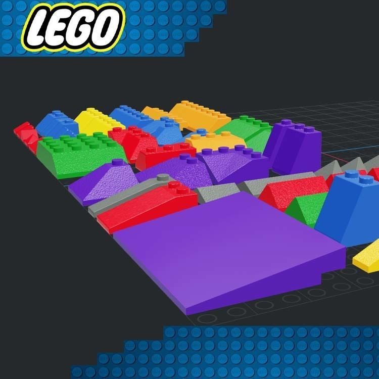 Lego - Bricks Sloping 3D print model_1