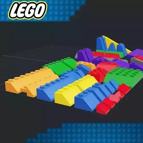 Lego - Bricks Sloping 3D print model