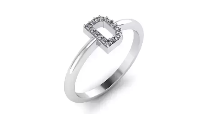 Alphabet Diamond Letters Rings D 3D print model