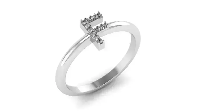 Alphabet Diamond Letters Rings F 3D print model