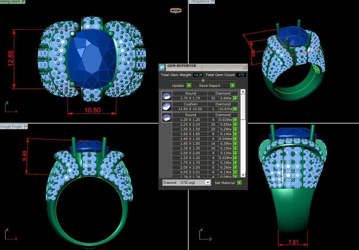 Diamond Man Ring Cad  MR  2 3D print model_5