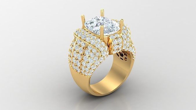 Diamond Man Ring Cad  MR  2 3D print model