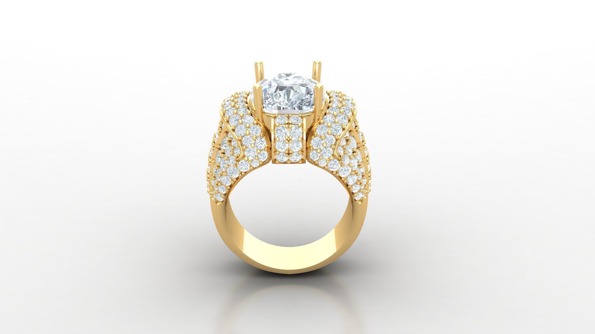 Diamond Man Ring Cad  MR  2 3D print model_2