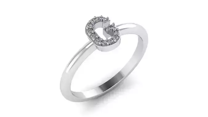 Alphabet Diamond Letters Rings G 3D print model