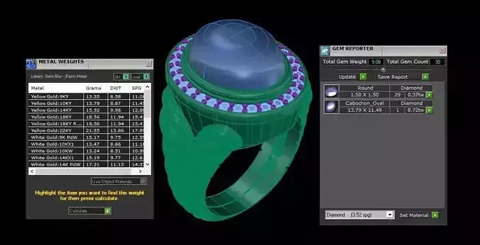 Diamond Man Ring Cad  MR  196