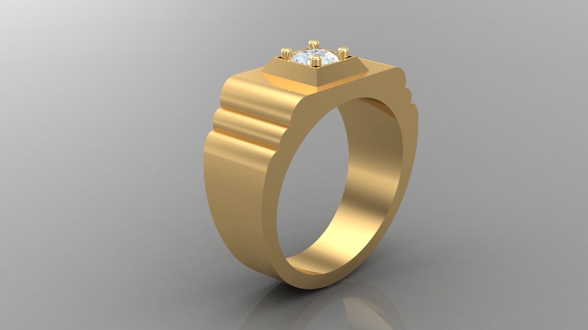 Diamond Man Ring Cad MR 191 3D print model_1