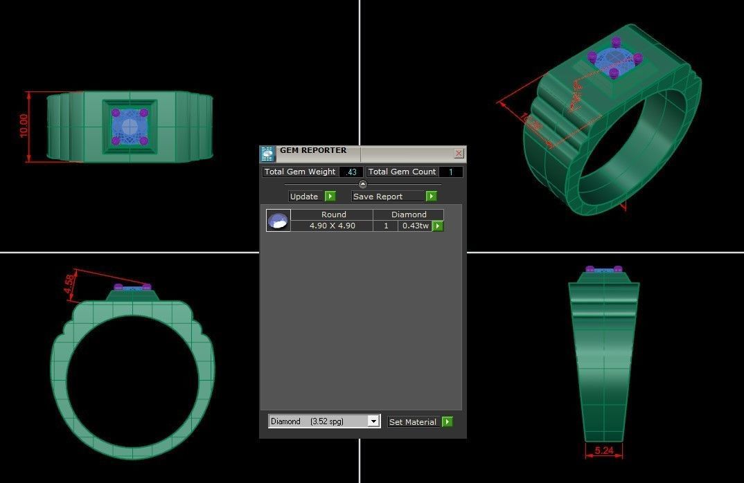 Diamond Man Ring Cad MR 191 3D print model_6
