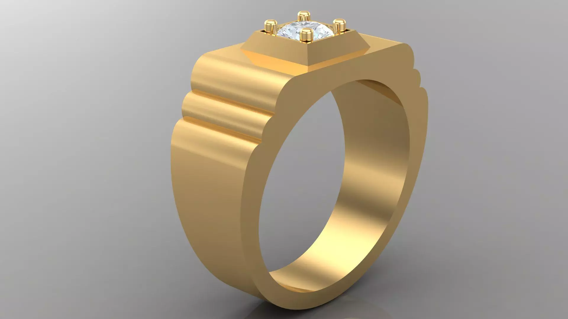 Diamond Man Ring Cad MR 191 3D print model_0