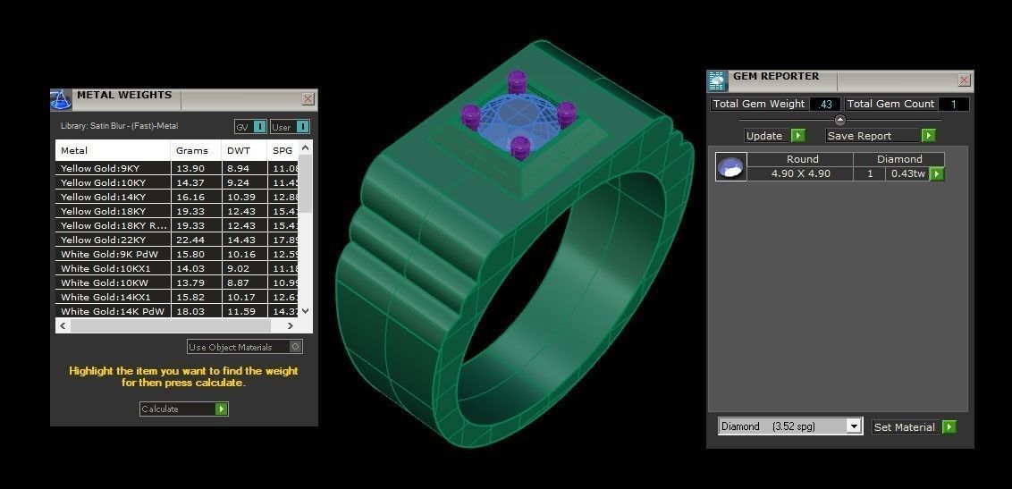 Diamond Man Ring Cad MR 191 3D print model_5