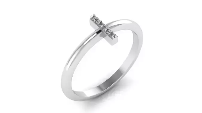 Alphabet Diamond Letters Rings I 3D print model