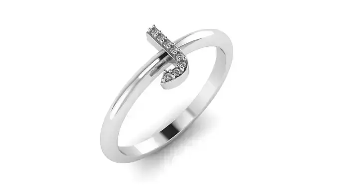 Alphabet Diamond Letters Rings J 3D print model