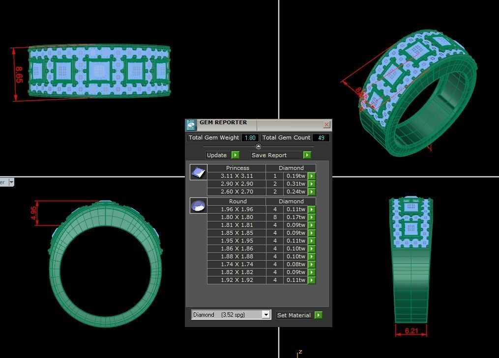 Diamond Man Ring Cad  MR  189 3D print model_5