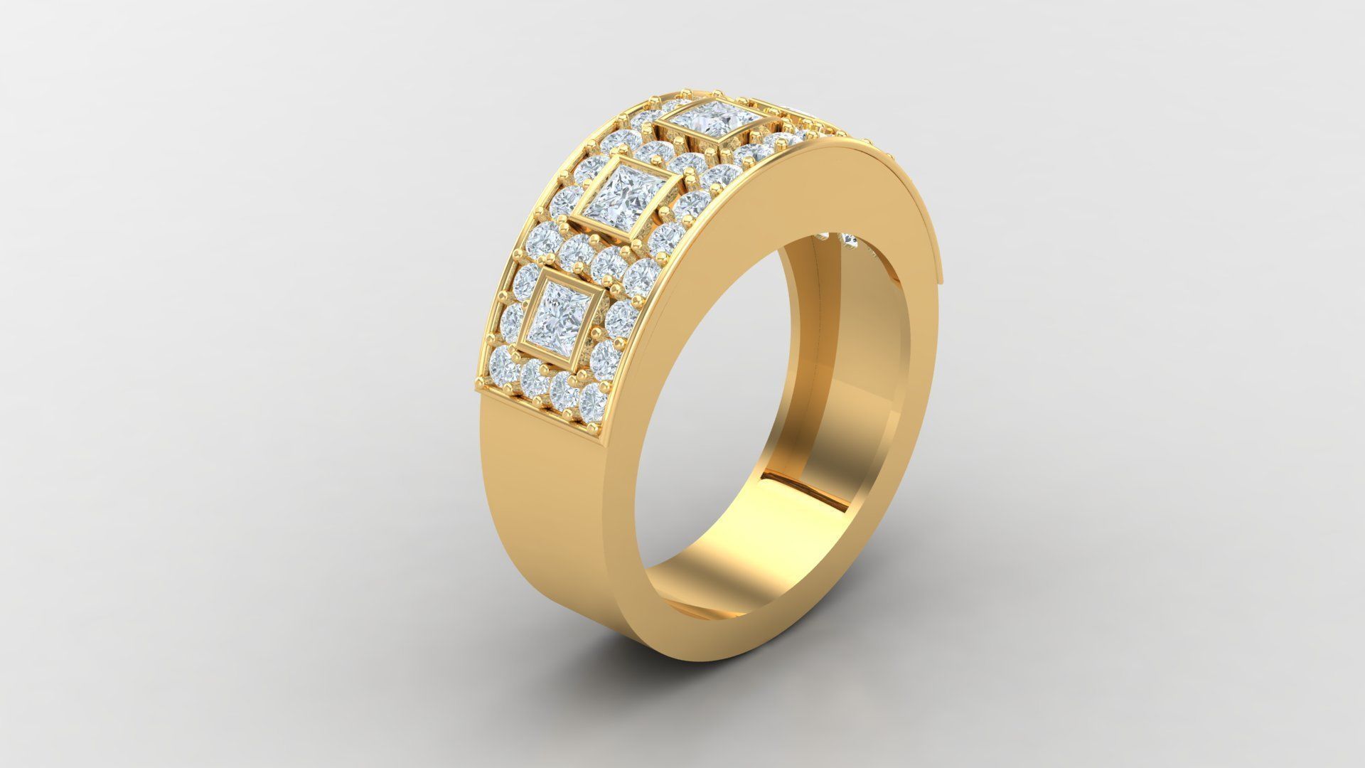 Diamond Man Ring Cad  MR  189 3D print model_1