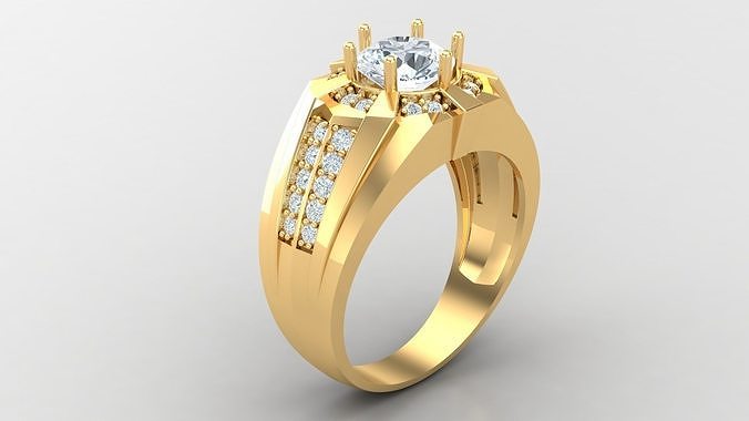 Diamond Man Ring Cad  MR  187 3D print model