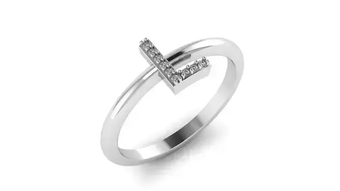 Alphabet Diamond Letters Rings L 3D print model