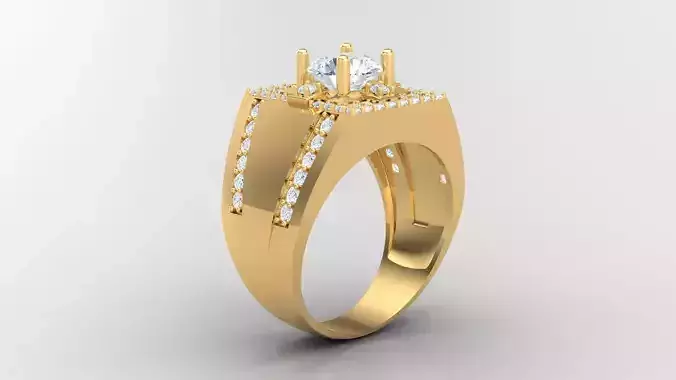 Diamond Man Ring Cad  MR  186 3D print model