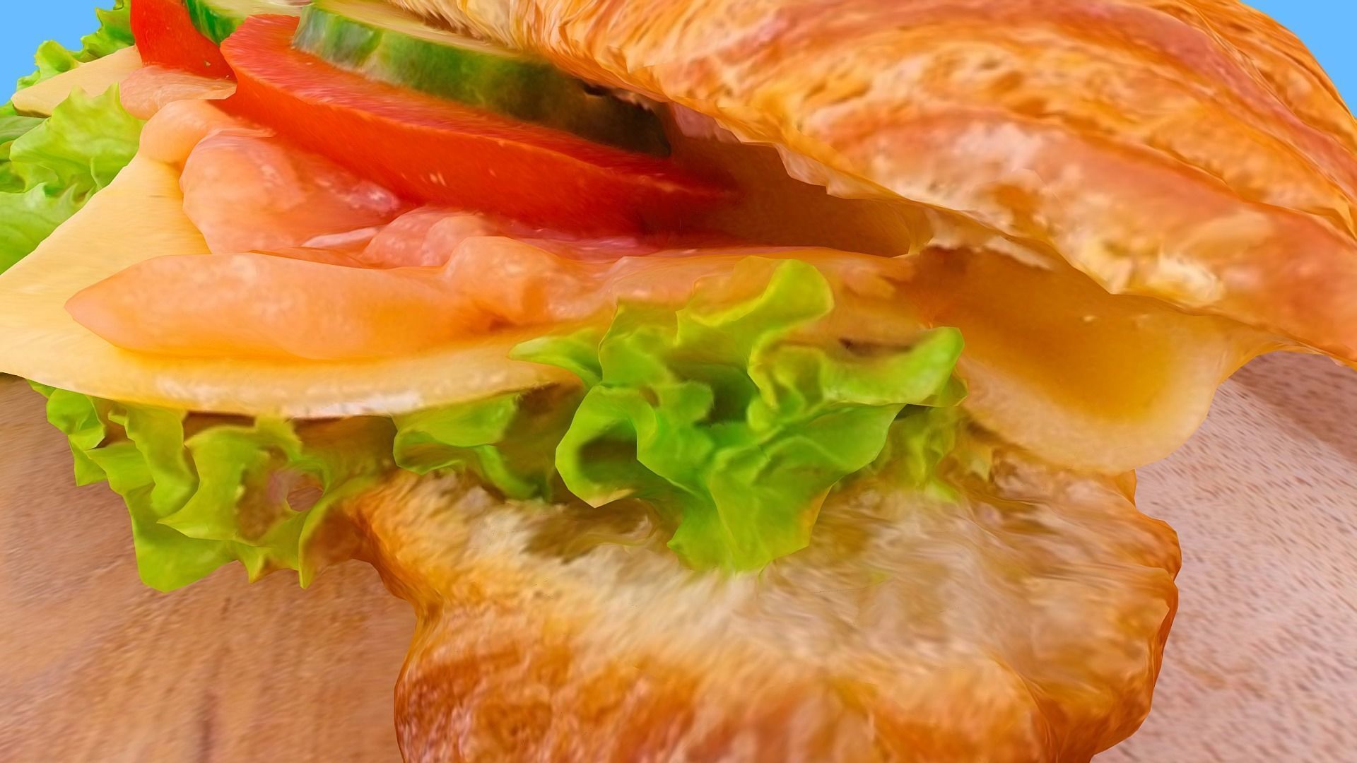 Croissant norweski 3D model for AR 3D model_17