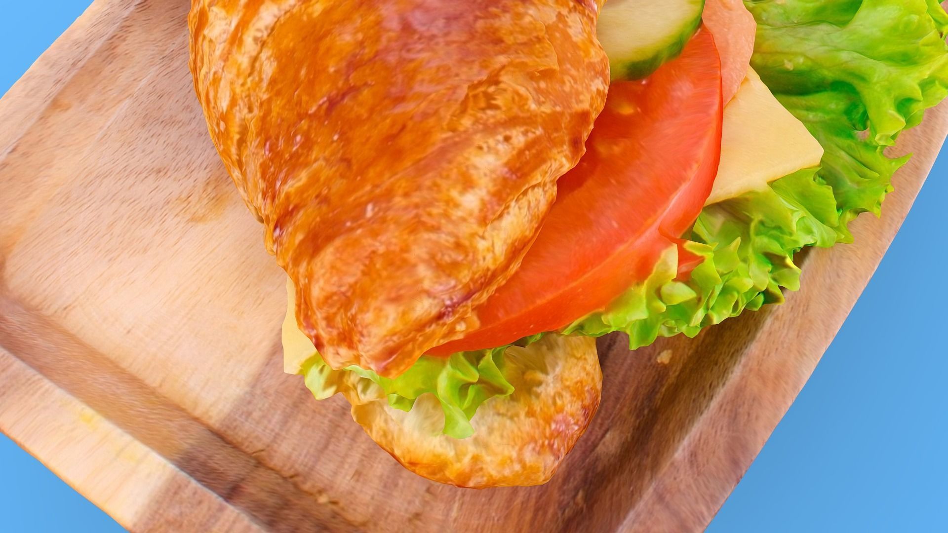 Croissant norweski 3D model for AR 3D model_7