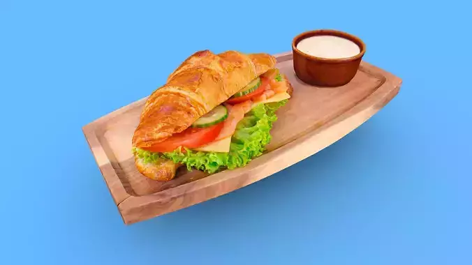 Croissant norweski 3D model for AR 3D model
