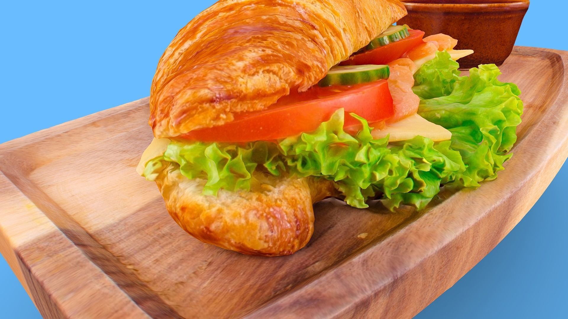 Croissant norweski 3D model for AR 3D model_14