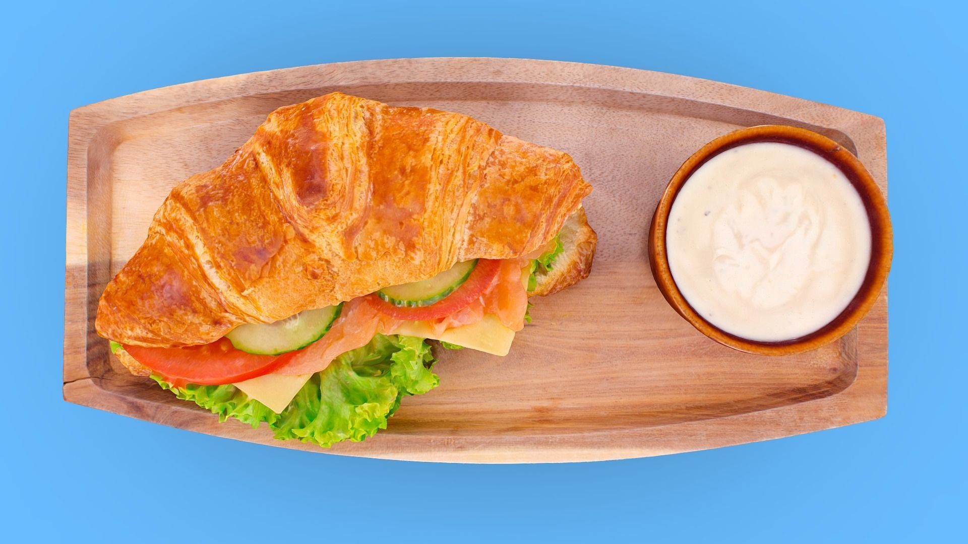 Croissant norweski 3D model for AR 3D model_2