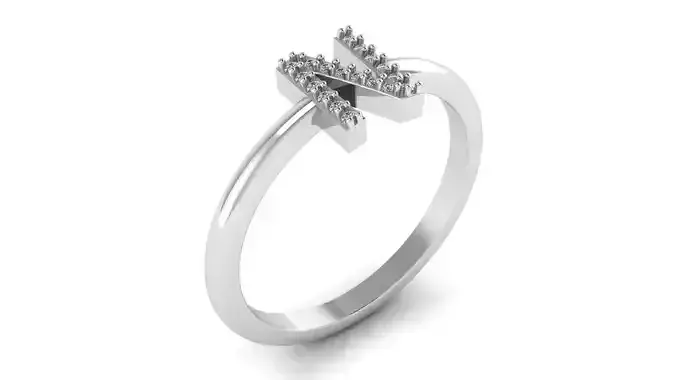 Alphabet Diamond Letters Rings N 3D print model