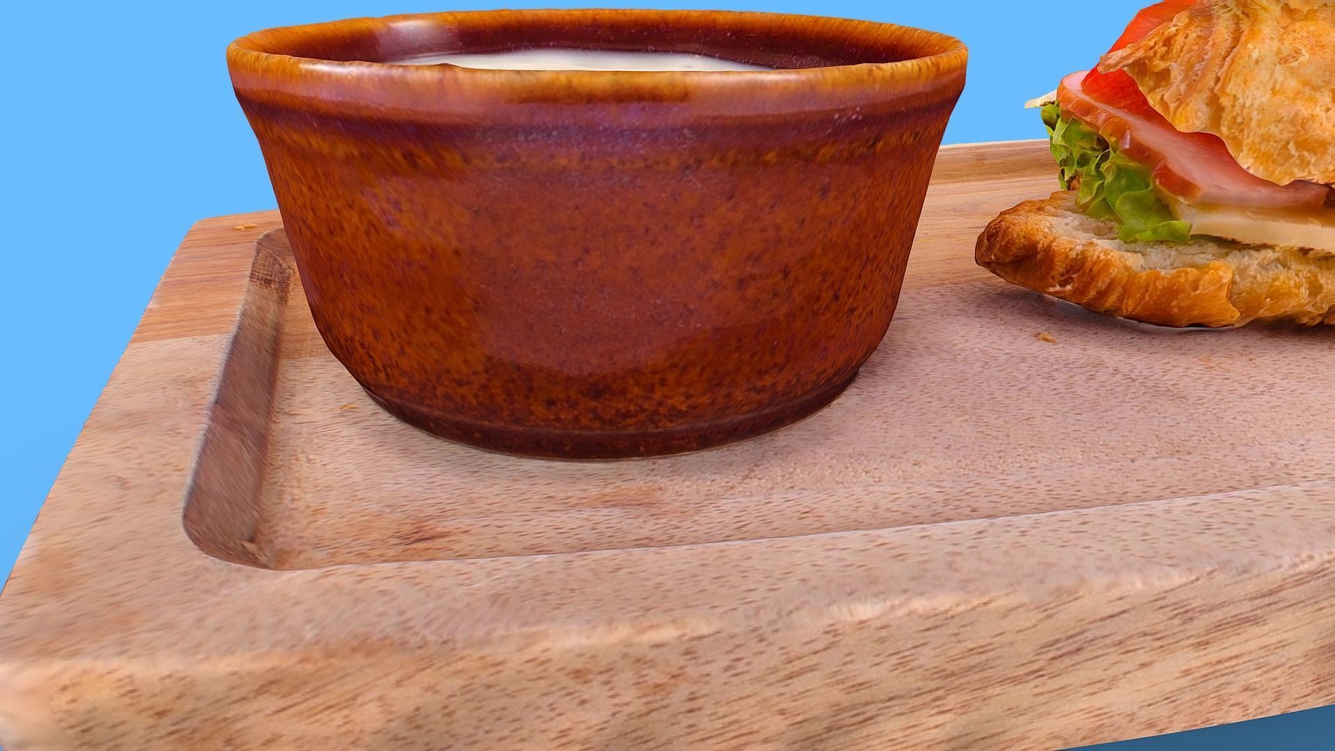 Croissant with Ham Tomato Cucumber and Greens obj gltf usdz 3D model_12