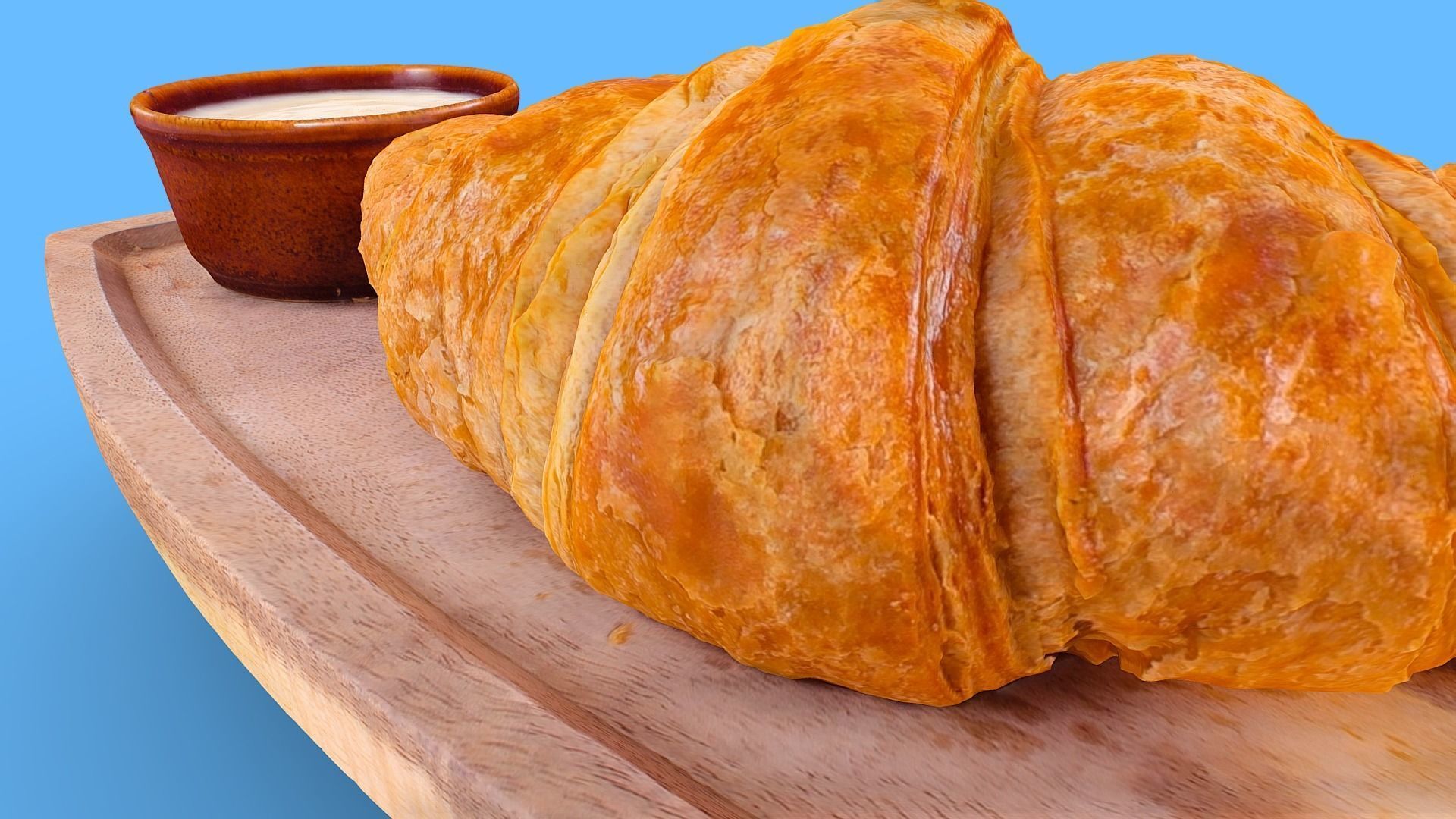 Croissant with Ham Tomato Cucumber and Greens obj gltf usdz 3D model_11