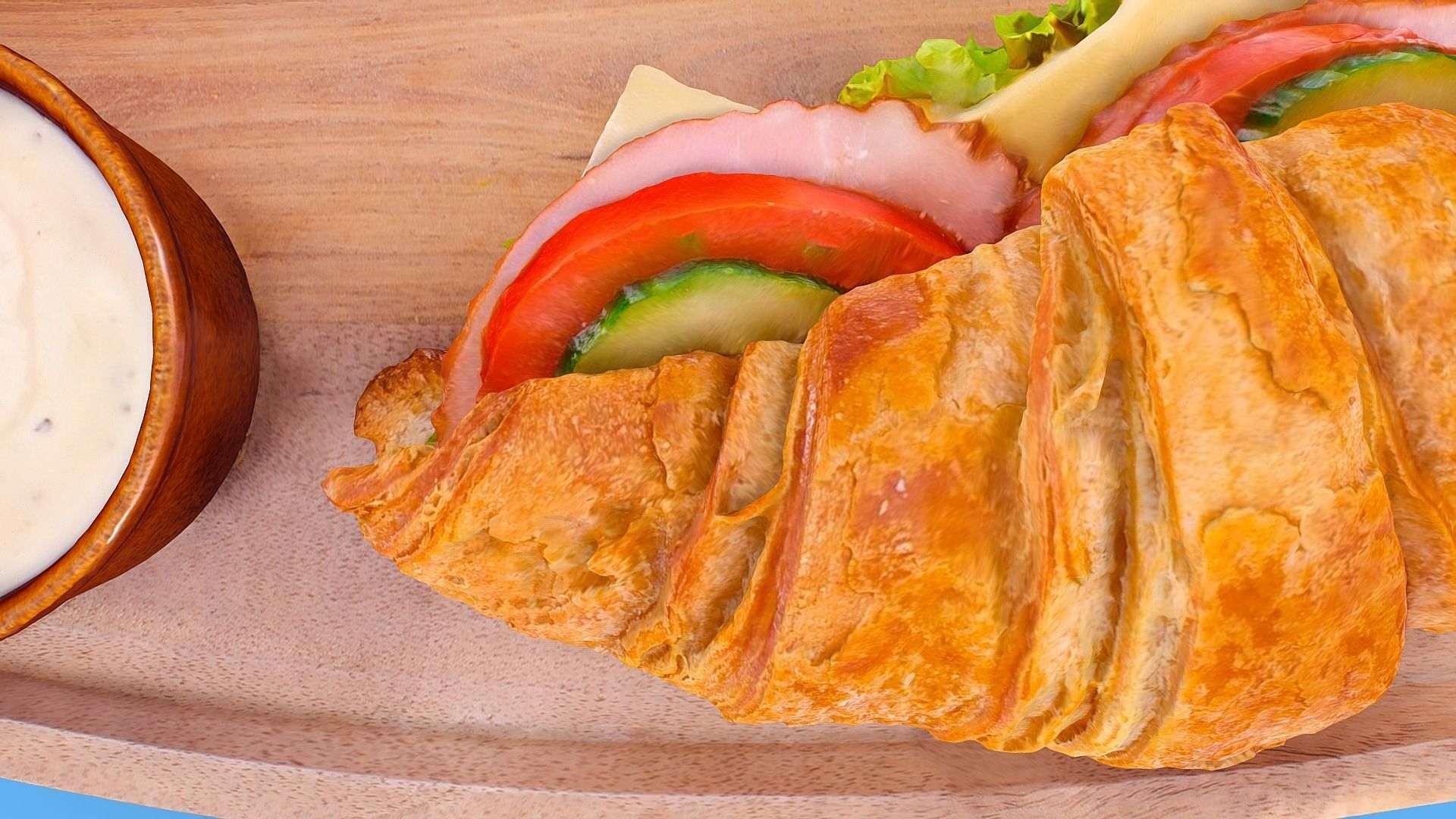 Croissant with Ham Tomato Cucumber and Greens obj gltf usdz 3D model_16