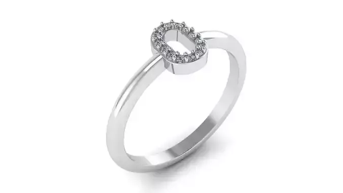 Alphabet Diamond Letters Rings O 3D print model