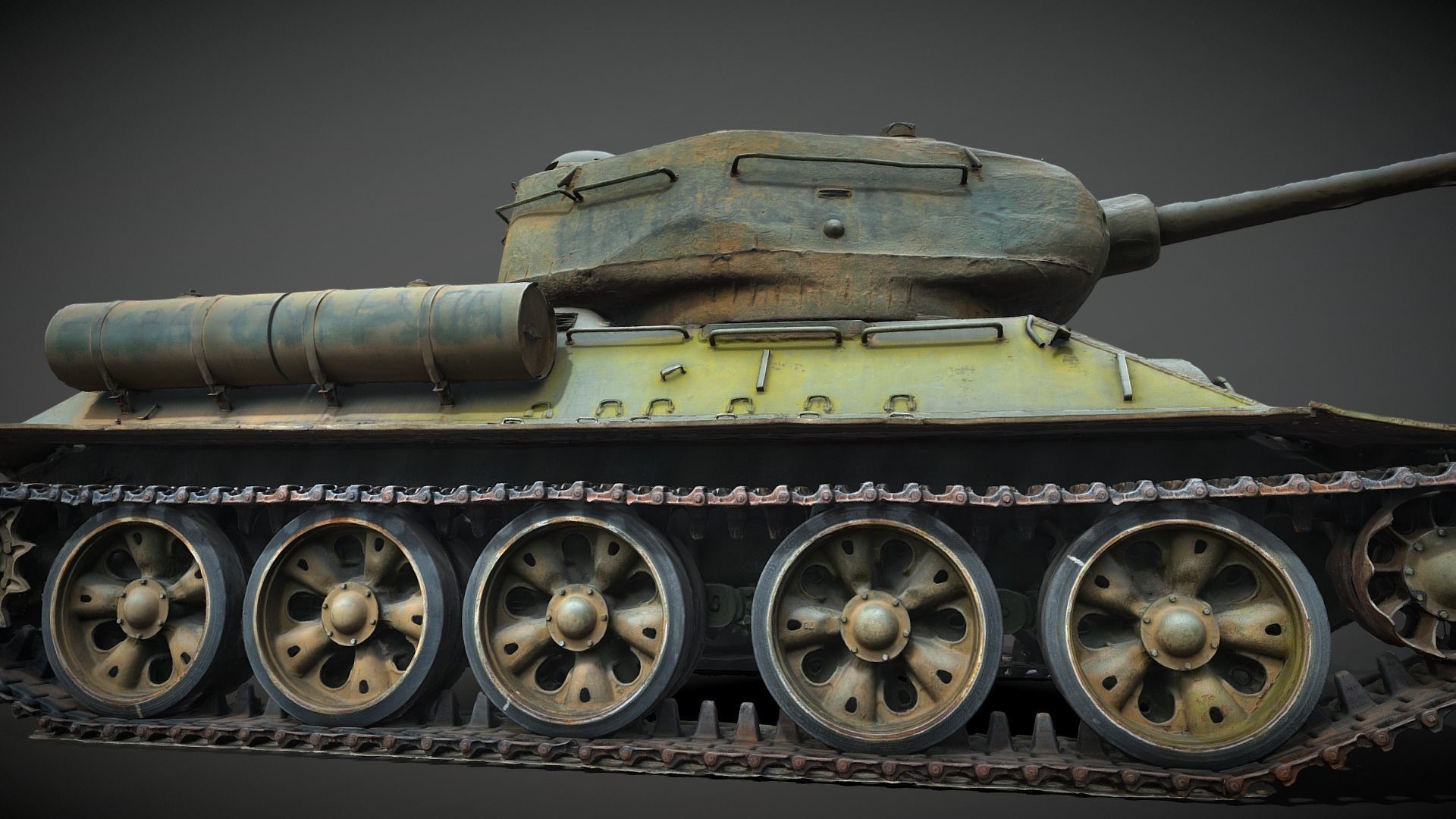 Tank T-34-85 Realistic raw scan 3D model_1