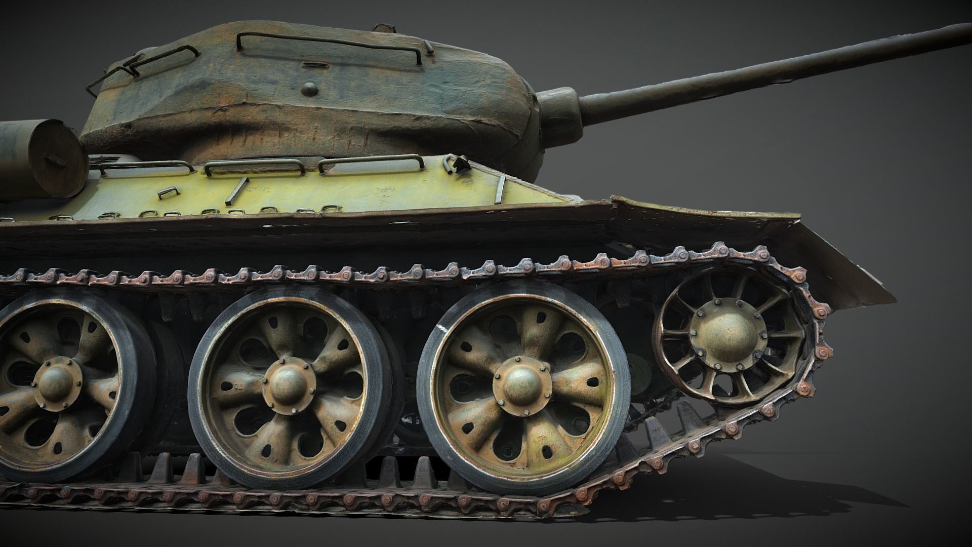 Tank T-34-85 Realistic raw scan 3D model_16