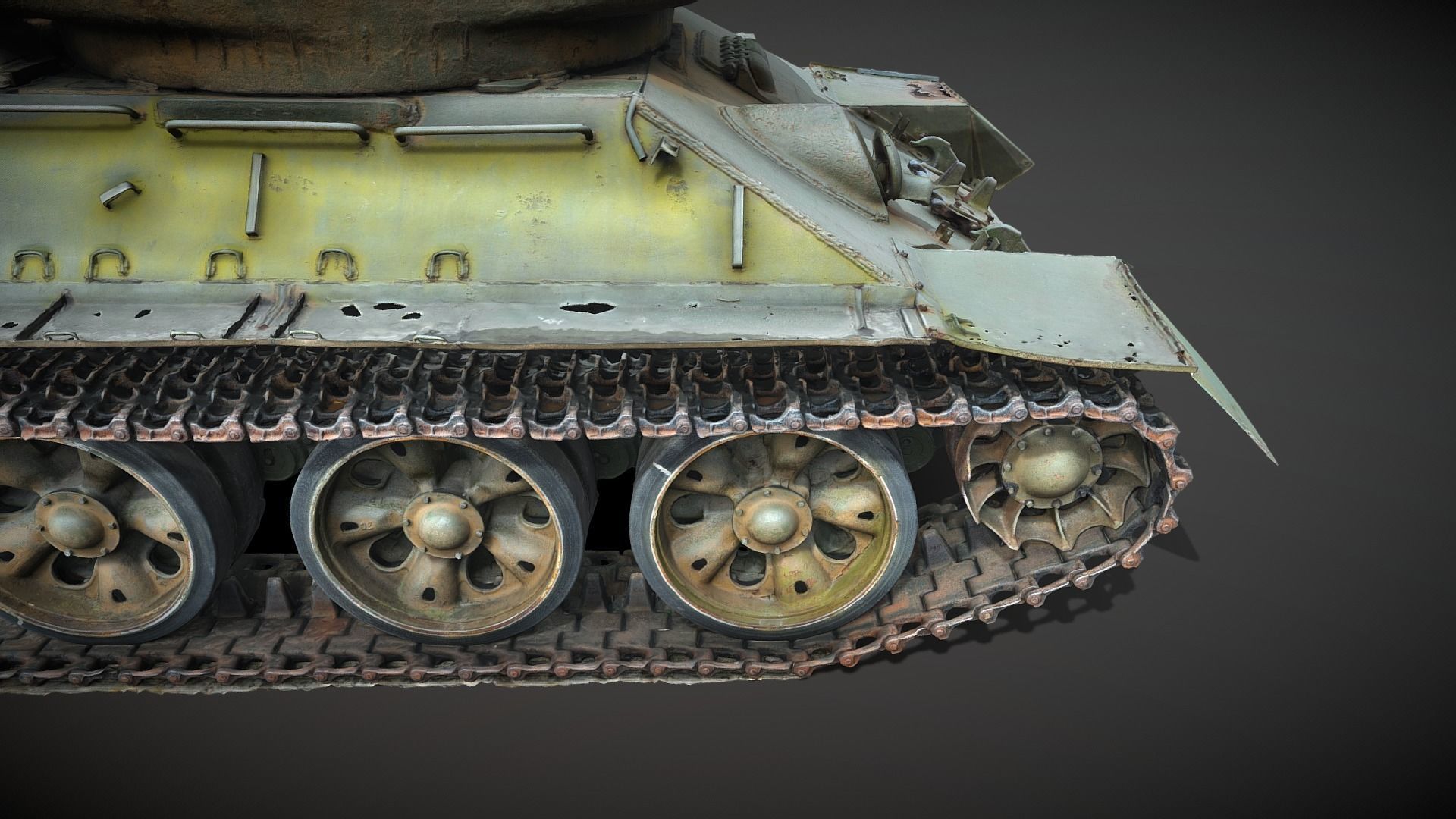 Tank T-34-85 Realistic raw scan 3D model_15