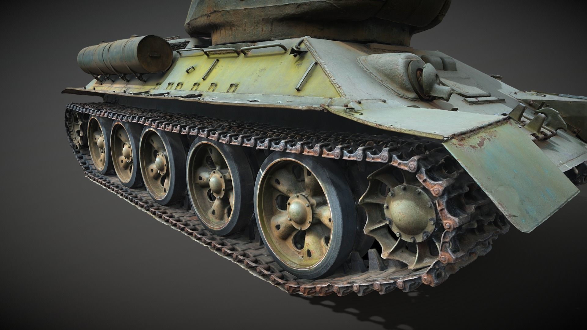 Tank T-34-85 Realistic raw scan 3D model_26