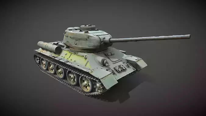 Tank T-34-85 Realistic raw scan 3D model