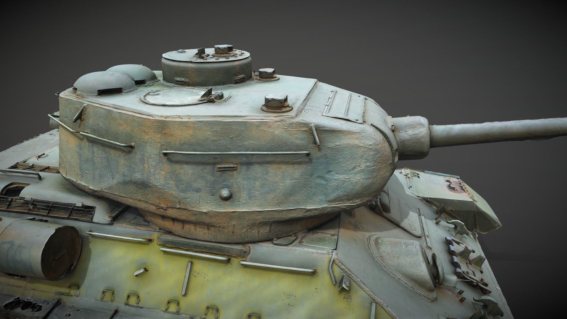 Tank T-34-85 Realistic raw scan 3D model_12