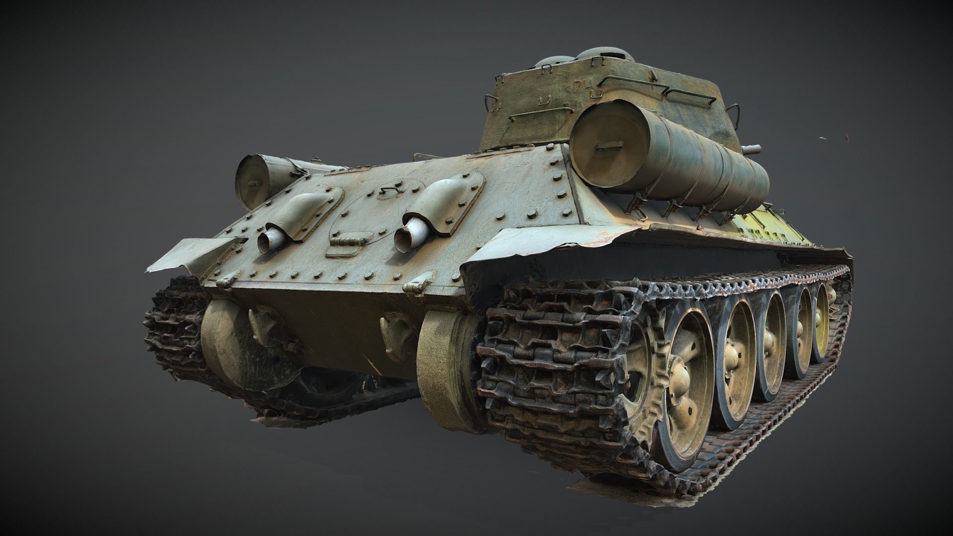 Tank T-34-85 Realistic raw scan 3D model_13
